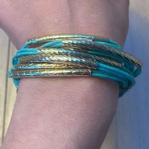 Eclectic Twine and Metal Clasp Bracelet